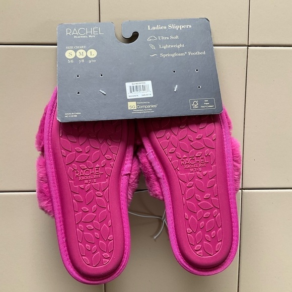NWT Rachel Roy Ladies Slippers With Spring Foam Footbed in Pink - Picture 3 of 4